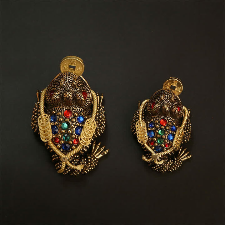 Buddha Stones Brass Three Legged Money Frog Wealth & Fortune Symbol - image 13