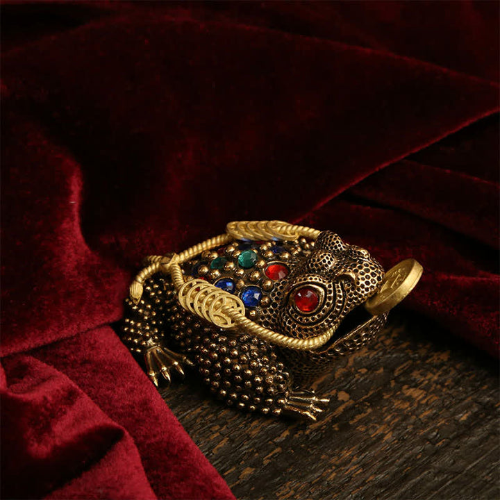 Buddha Stones Brass Three Legged Money Frog Wealth & Fortune Symbol - image 4