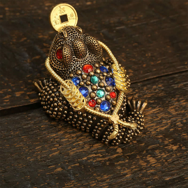 Buddha Stones Brass Three Legged Money Frog Wealth & Fortune Symbol - image 12
