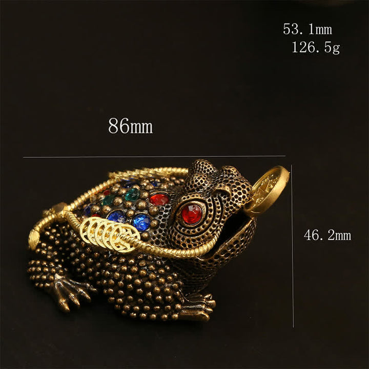 Buddha Stones Brass Three Legged Money Frog Wealth & Fortune Symbol - image 11