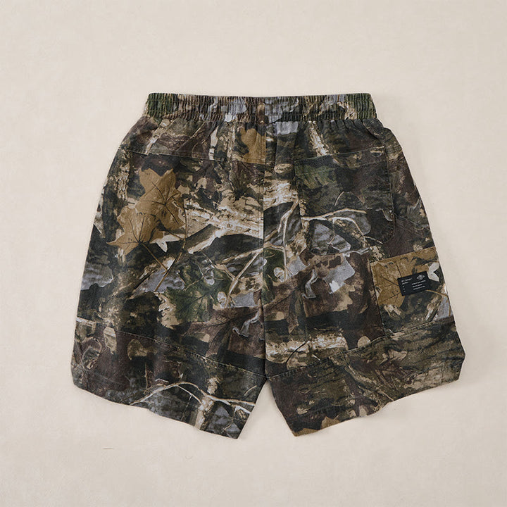 Buddha Stones Summer Casual Athletic Drawstring Camouflage Leaves Cotton Ramie Men's Shorts With Pockets - image 13
