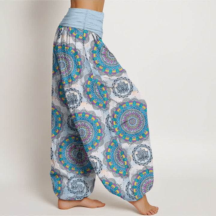 Buddha Stones Cotton Boho Mandala Pattern Women's Elastic Waist Harem Pants - image 6