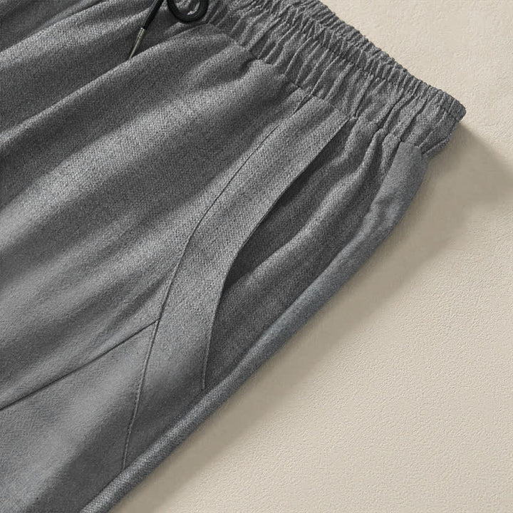 Buddha Stones Pure Cotton Ink Bamboo Pattern Drawstring Men's Tapered Pants With Pockets - image 4