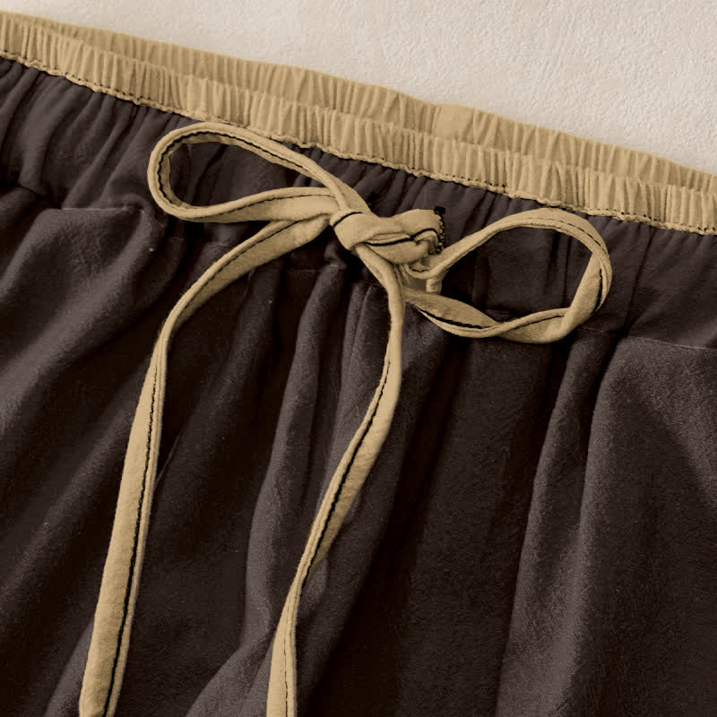 Buddha Stones Pure Cotton Celestial Sun Moon Pattern Women's Elastic Waist Pants With Pockets - image 5
