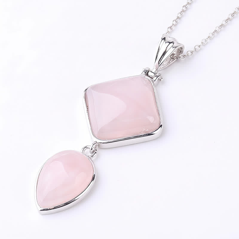 Buddha Stones Natural Stone Opal Double Pendant Calm Necklace - image 4