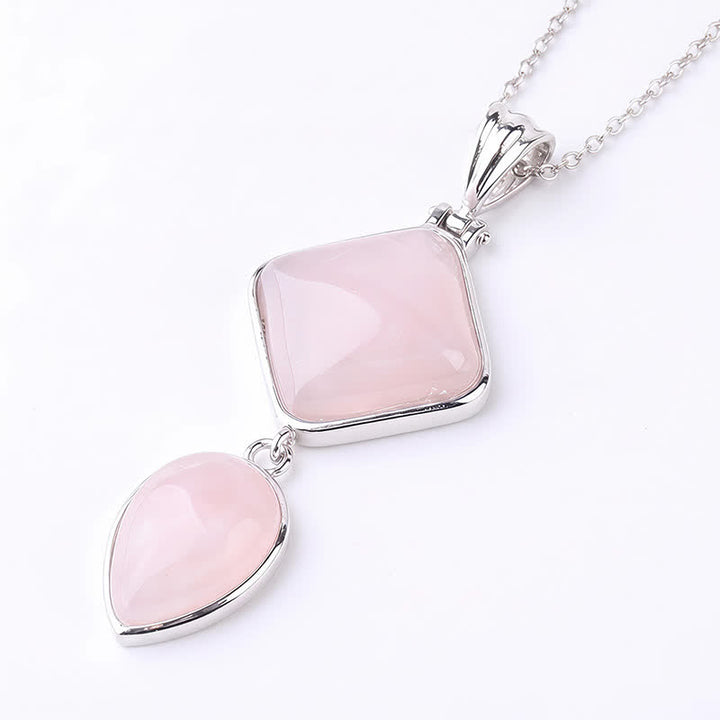 Buddha Stones Natural Stone Opal Double Pendant Calm Necklace - image 4