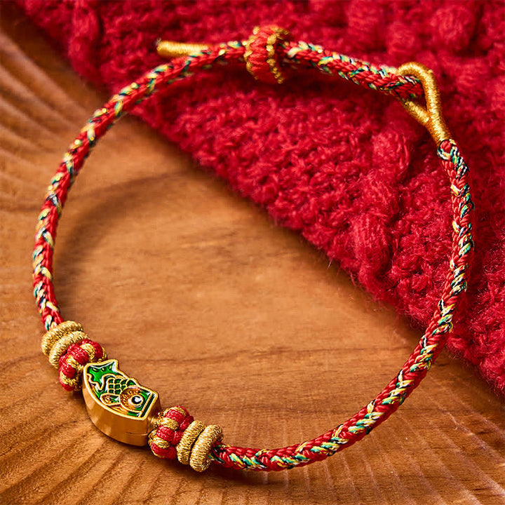Buddha Stones Hand-Woven String Koi Fish Strength Rope Bracelet - Red(Wrist Circumference: 5.9-7.1 in / 15-18cm) - image 10