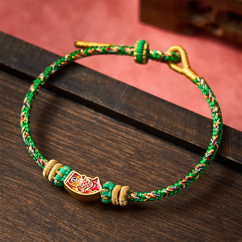 Buddha Stones Hand-Woven String Koi Fish Strength Rope Bracelet - image 1