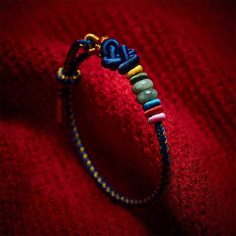 Buddha Stones Hand-Woven Chinese Knotting Luck Jade String Bracelet - image 12
