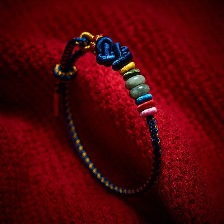 Buddha Stones Hand-Woven Chinese Knotting Luck Jade String Bracelet - image 12