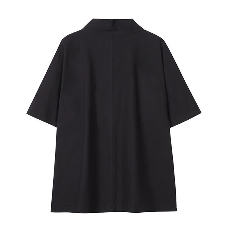 Buddha Stones Spring Summer Minimalist Drawstring Solid Cotton Linen Men's Kimono - image 11