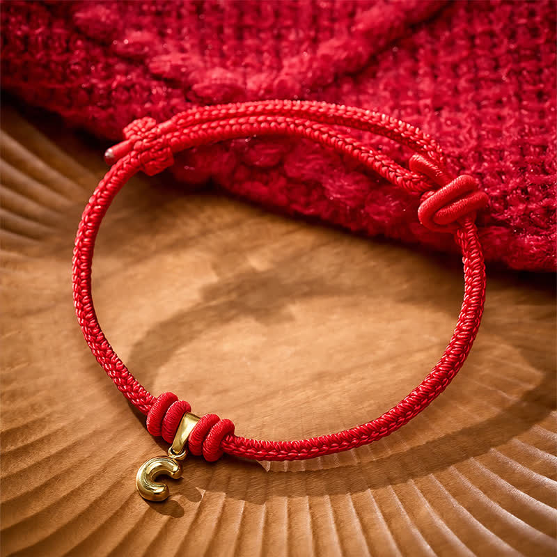 Buddha Stones Titanium Steel Letter Red String Faith Bracelet - image 17