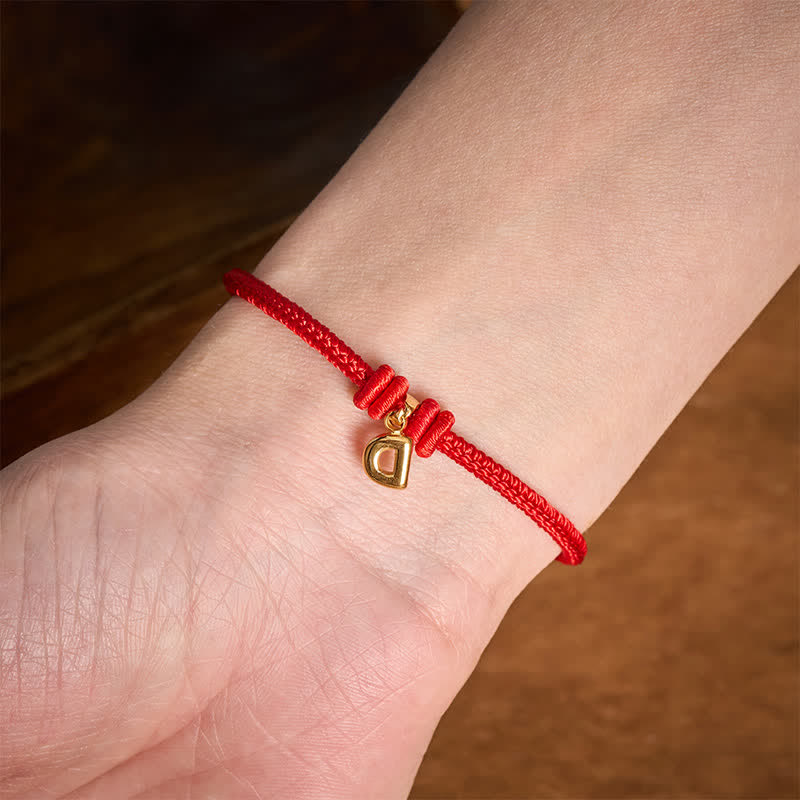 Buddha Stones Titanium Steel Letter Red String Faith Bracelet - image 24