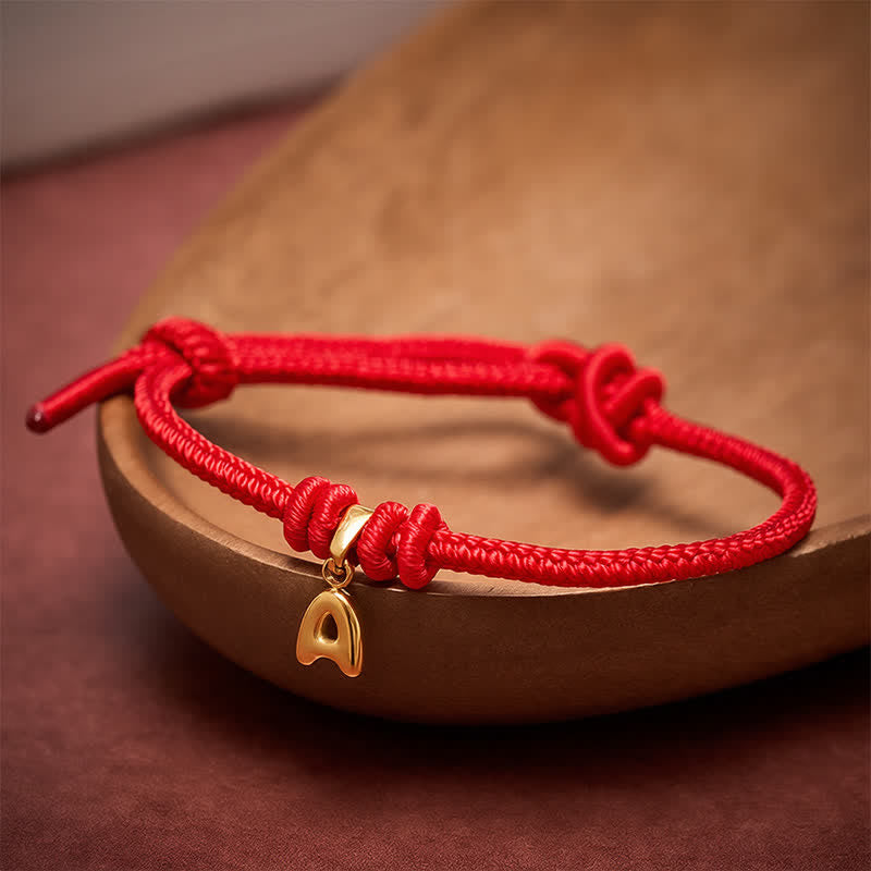 Buddha Stones Titanium Steel Letter Red String Faith Bracelet - image 3