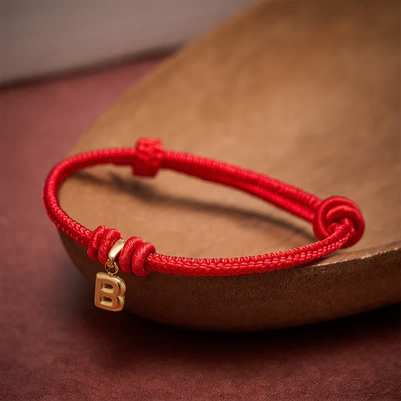 Buddha Stones Titanium Steel Letter Red String Faith Bracelet - image 12