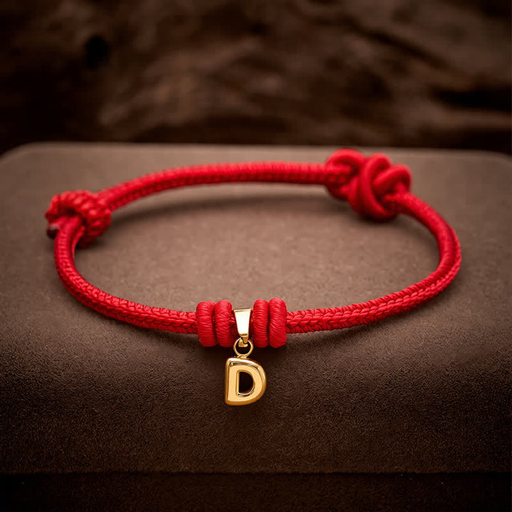 Buddha Stones Titanium Steel Letter Red String Faith Bracelet - image 23
