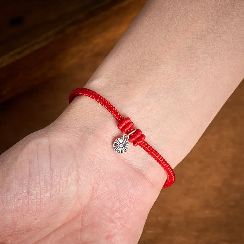 Buddha Stones 925 Sterling Silver Bagua Red String Connection Bracelet - image 10