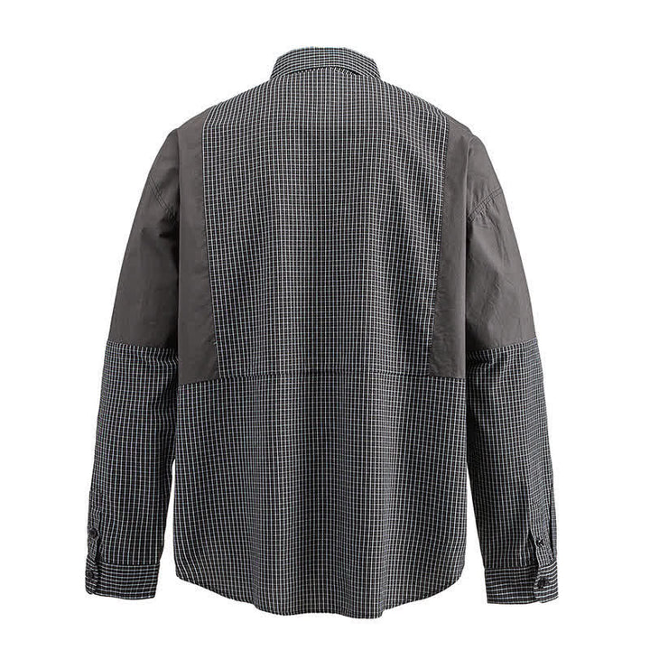 Buddha Stones Spring Fall Vintage Button-Up Plaid Men's Long Sleeve Shirts With Pocket - image 11