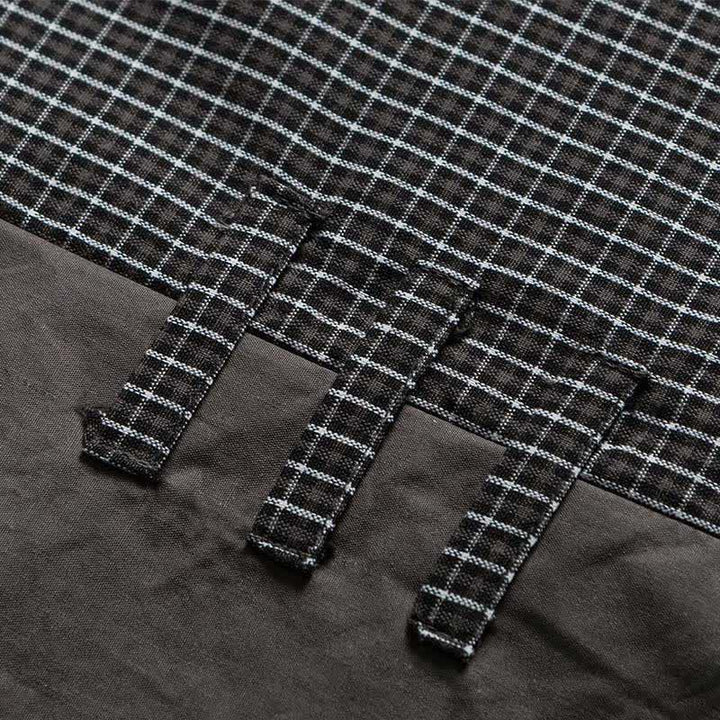 Buddha Stones Spring Fall Vintage Button-Up Plaid Men's Long Sleeve Shirts With Pocket - image 14