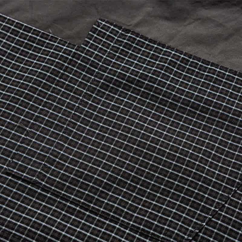 Buddha Stones Spring Fall Vintage Button-Up Plaid Men's Long Sleeve Shirts With Pocket - image 15