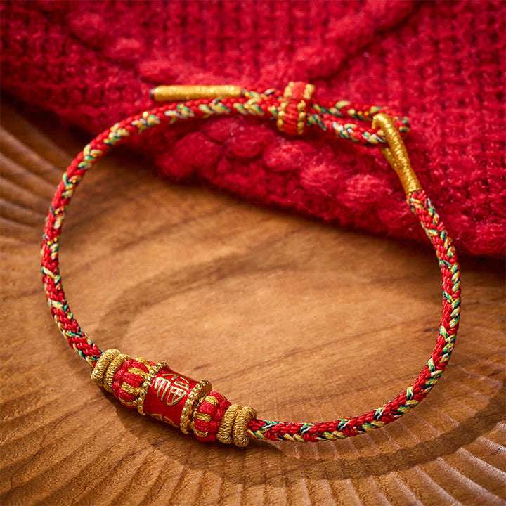 Buddha Stones Fu Character Red String Fortune Bracelet - Fu Character(Happiness ♥ Blessing) - image 0