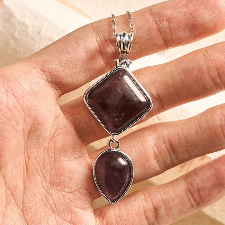 Buddha Stones Natural Stone Opal Double Pendant Calm Necklace - image 9