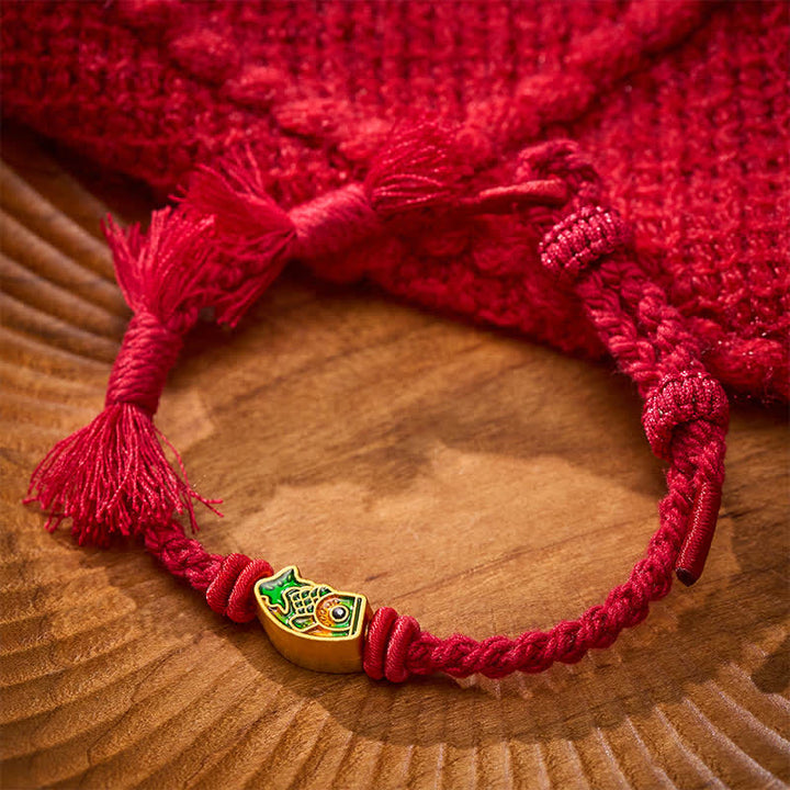 Buddha Stones Auspicious Red String Koi Fish Success Bracelet - image 6