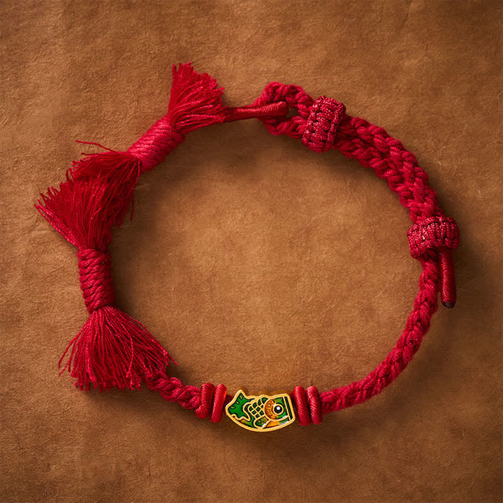 Buddha Stones Auspicious Red String Koi Fish Success Bracelet - image 4