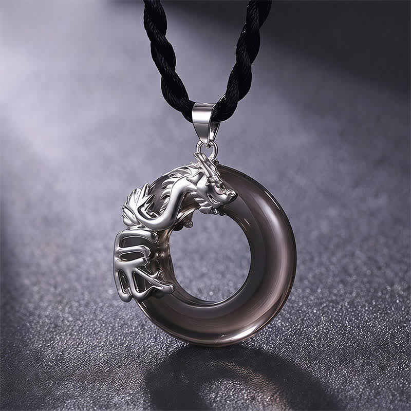 Buddha Stones Chinese Zodiac Peace Buckle Fortune Pendant Necklace - Dragon - image 0