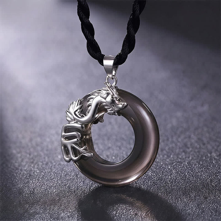 Buddha Stones Chinese Zodiac Peace Buckle Fortune Pendant Necklace - Dragon - image 0
