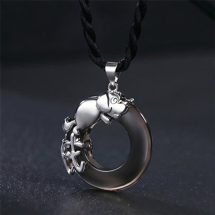 Buddha Stones Chinese Zodiac Peace Buckle Fortune Pendant Necklace - Dog - image 16