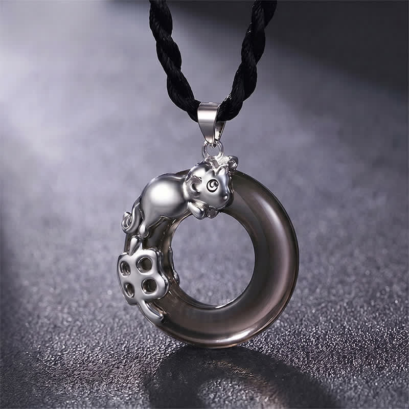 Buddha Stones Chinese Zodiac Peace Buckle Fortune Pendant Necklace - Monkey - image 14