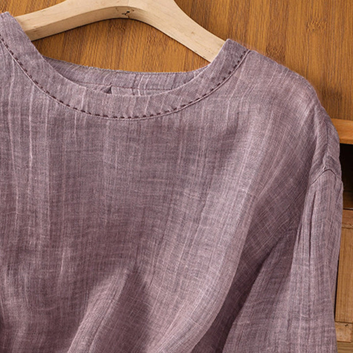 Buddha Stones Casual Summer Plain Crew Neck Women's Three Quarter Sleeve T-Shirt - image 12