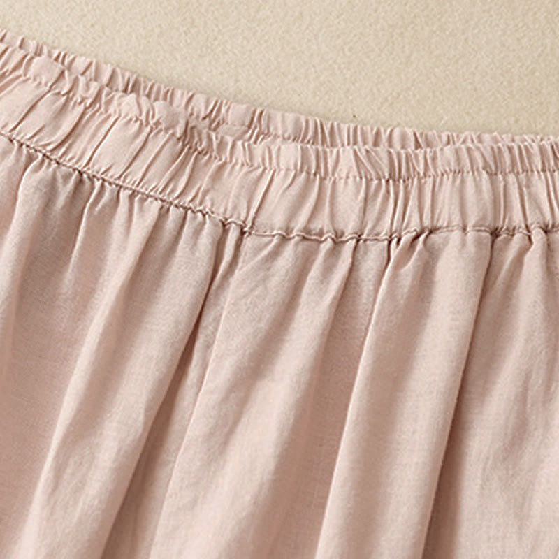 Buddha Stones Casual Plain Cropped Pants Women's Harem Pants With Pockets - image 21