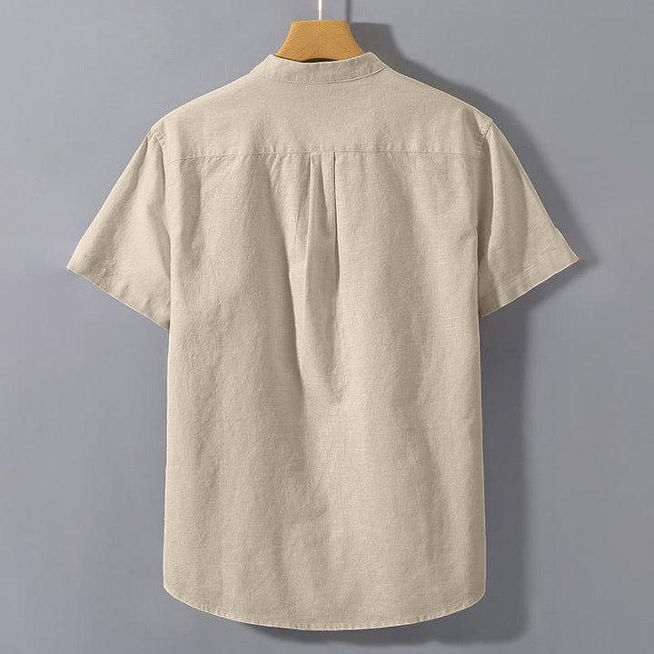 Buddha Stones Summer Men's Short Sleeve Button Down Cotton Linen Shirt - image 6