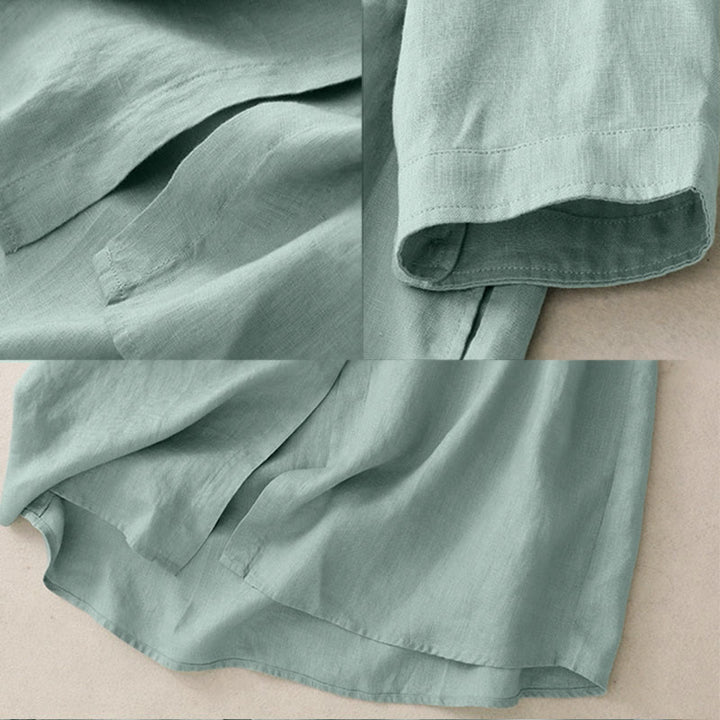 Buddha Stones Fall Commute Plain Buttons Design Long Sleeve Knee Length Dress With Pockets - image 8
