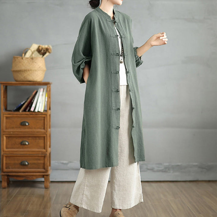 Buddha Stones Casual Frog-button Women's  Coat With Pockets - image 7