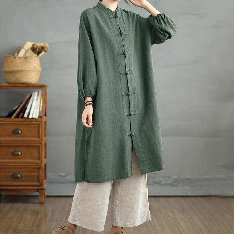 Buddha Stones Casual Frog-button Women's  Coat With Pockets - image 9