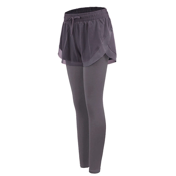 Buddha Stones 2 In 1 Sports Tights Outdoor Fitness Women's Leggings Yoga Pants - Thistle - US8-10，UK/AU12-14，EU40-42 (XL) - image 0