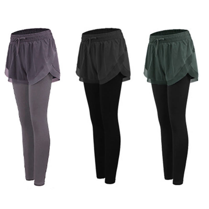 Buddha Stones 2 In 1 Sports Tights Outdoor Fitness Women's Leggings Yoga Pants - image 14