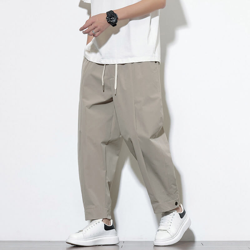 Buddha Stones Casual Solid Color Drawstring Men's Harem Pants With Pockets - image 7