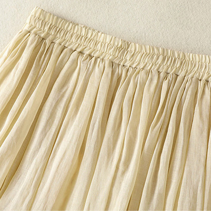 Buddha Stones Summer Plain Drawstring Lace Patchwork Design Women's 7-8 Length Skirt - image 29