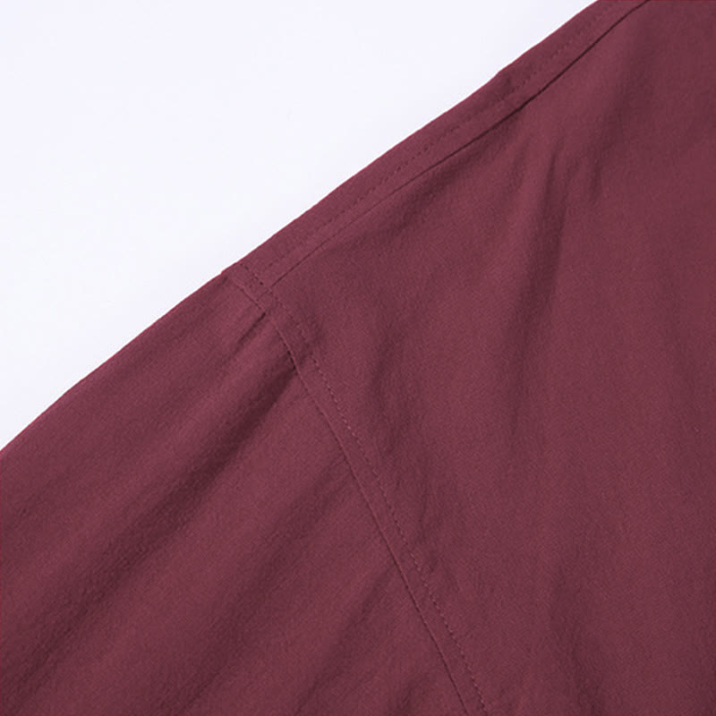 Buddha Stones Solid Color Lace-up Three Quarter Sleeve Open Front Jacket Men's Kimono - image 11