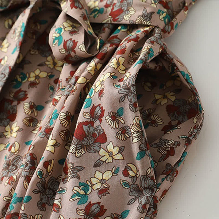 Buddha Stones Spring Summer Vintage Elegant Button-Up Floral Women's Long Sleeve DressWith Pockets - image 6