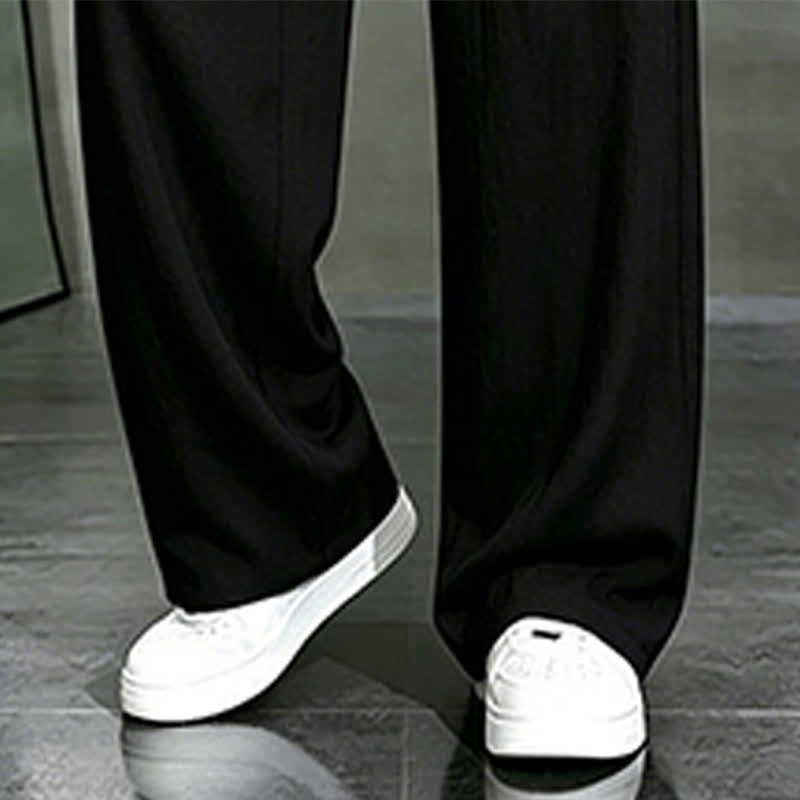 Buddha Stones Spring Summer Casual Drawstring Solid Long Pants Men's Straight Leg Pants With Pocket - image 12