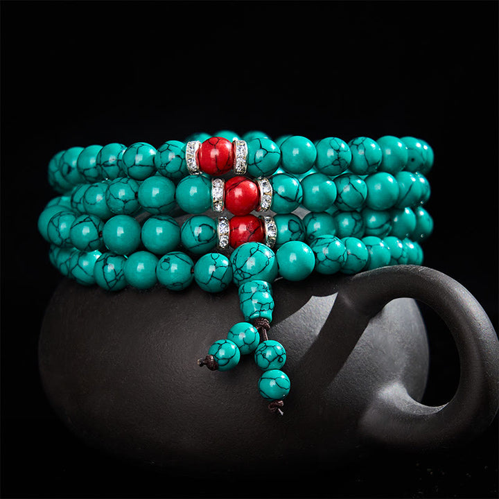 Buddha Stones Turquoise Inspired 108 Beads Multi Wrap Protection Mala - image 2