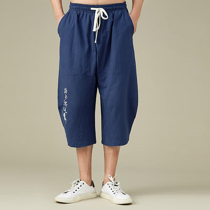 Buddha Stones Casual Solid Color Leisure Cotton Men's Tapered Pants With Pockets - DarkBlue - US/UK/AU54，EU64 (9XL) - image 11