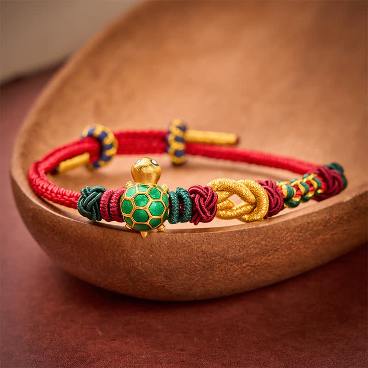 Buddha Stones Hand-Woven Copper Turtle Red String Protection Bracelet - image 11