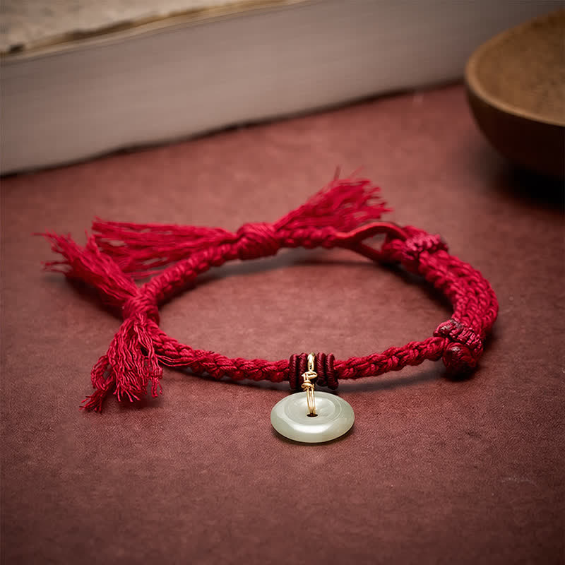 Buddha Stones Red String Peace Buckle Fortune Bracelet - image 1
