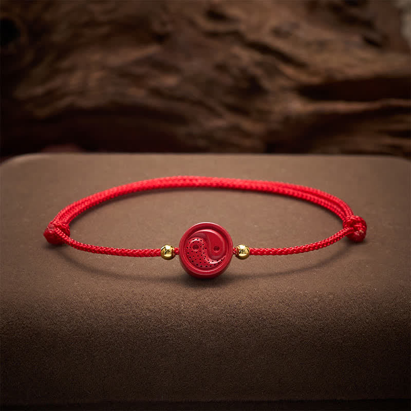 Buddha Stones Yin Yang Red String Balance Bracelet - image 3
